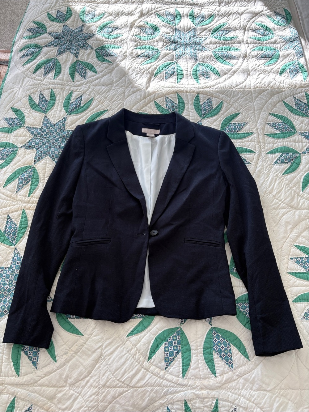 Tailored navy Women's Blazer - Classic Single-Button Jacket